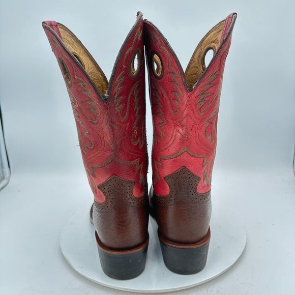 Ariat Men Size 10.5EE 34879 Brown Red Leather Cowboy Mid Calf Western Boot - Picture 5 of 14